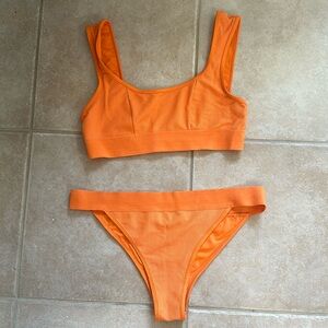 Frankie’s Orange Bikini Set. Very lightly used. Large top, XL bottoms.